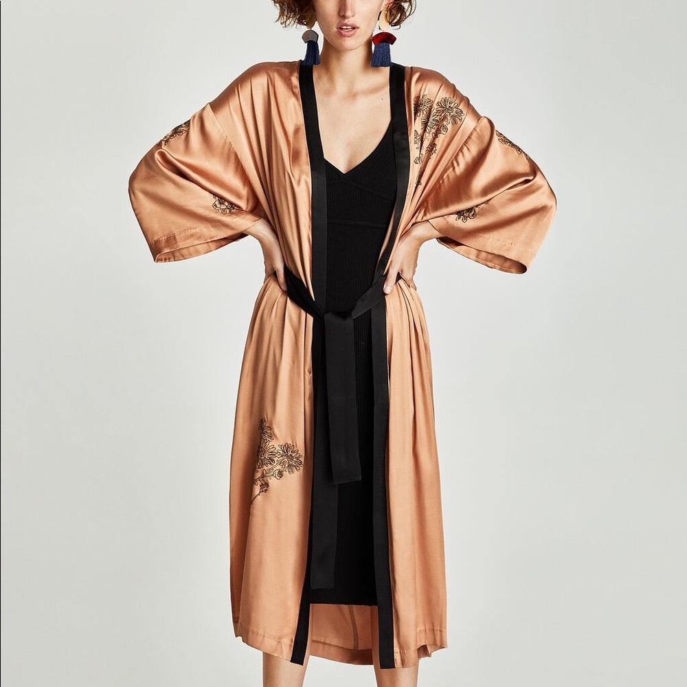Zara Satin Kimono Robe